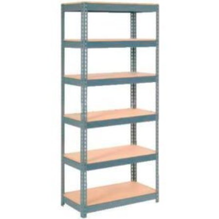 GLOBAL EQUIPMENT Extra Heavy Duty Shelving 36"W x 24"D x 96"H With 6 Shelves, Wood Deck, Gry 717369